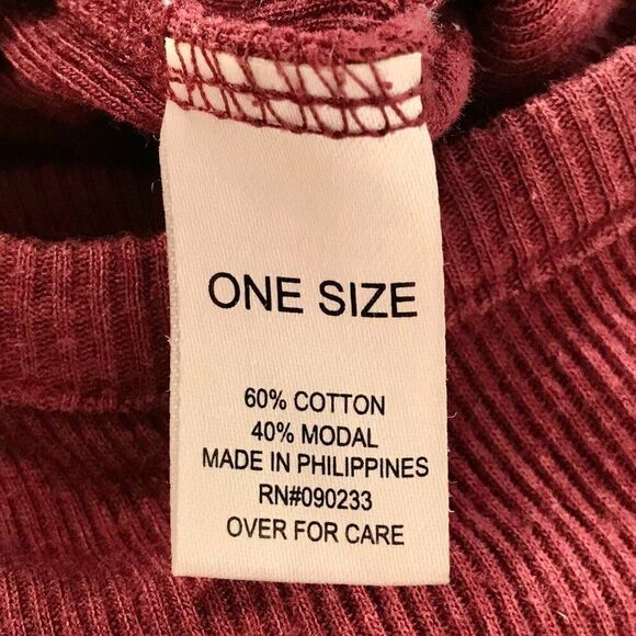 Brandy Melville Maroon Short Sleeve Ribbed Bodycon Mini T-Shirt Dress / OS - Picture 5 of 6